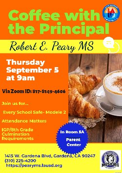 Join us for Coffee with the Principal.